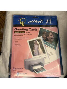 Invent It! Greeting Cards  Gloss Finish Ink Jet 02253-0 10 Cards/ 10 Envelopes